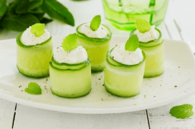 Cucumber rolls in the phase of attack